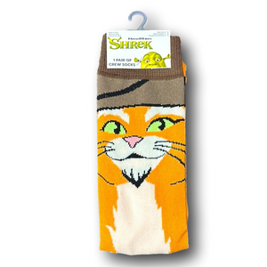 3/$20 Shrek Puss In Boots DreamWorks Funny Novelty Crew Socks - NWT